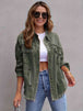 Distressed Drop Shoulder Denim Jacket Bazaarbey
