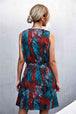 Printed Zip Detail Belted Sleeveless Dress -BazaarBey - www.shopbazaarbey.com