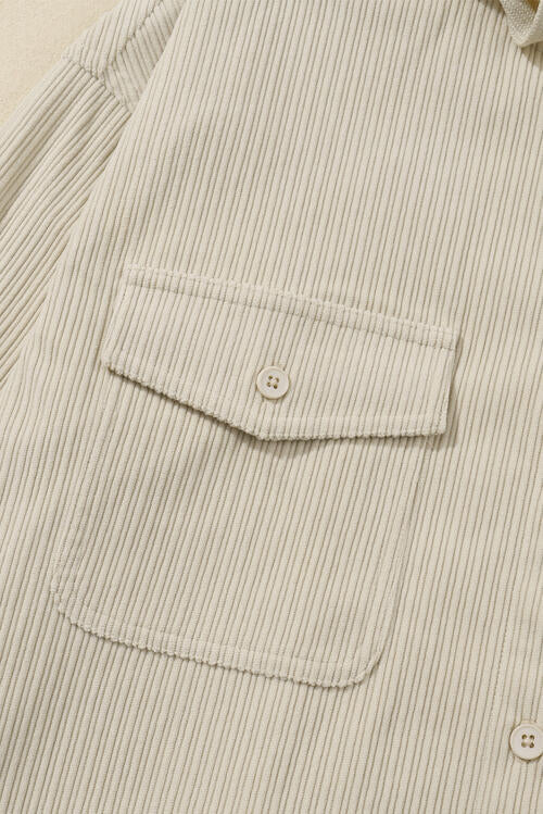 Pocketed Hooded Long Sleeve Jacket Bazaarbey