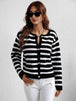  Striped Button Front Cardigan Trendsi