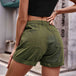 Cuffed Denim Shorts with Pockets Bazaarbey
