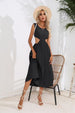 Cutout Ruched Round Neck Tank Dress -BazaarBey - www.shopbazaarbey.com