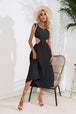 Cutout Ruched Round Neck Tank Dress -BazaarBey - www.shopbazaarbey.com