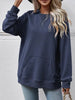 Round Neck Long Sleeve Sweatshirt Trendsi