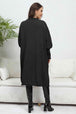 Lantern Sleeve Open Front Pocketed Cardigan Trendsi