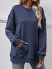 Round Neck Long Sleeve Sweatshirt Trendsi