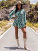 Long Sleeve V-Neck Mini Dress -BazaarBey - www.shopbazaarbey.com