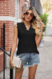  Lace Trim Eyelash V-Neck Tank Bazaarbey