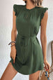 Ruffled Tie-Waist Keyhole Dress -BazaarBey - www.shopbazaarbey.com