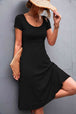 Scoop Neck Short Sleeve Dress -BazaarBey - www.shopbazaarbey.com