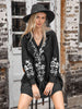 Floral Collared Neck Long Sleeve Dress -BazaarBey - www.shopbazaarbey.com