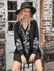 Floral Collared Neck Long Sleeve Dress -BazaarBey - www.shopbazaarbey.com