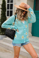 Daisy Pattern Button Front Cardigan Trendsi