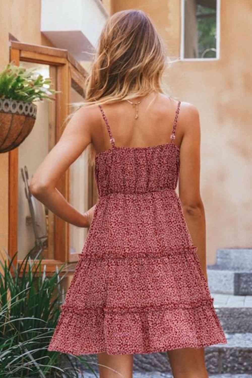  Floral Spaghetti Strap Dress -BazaarBey - www.shopbazaarbey.com