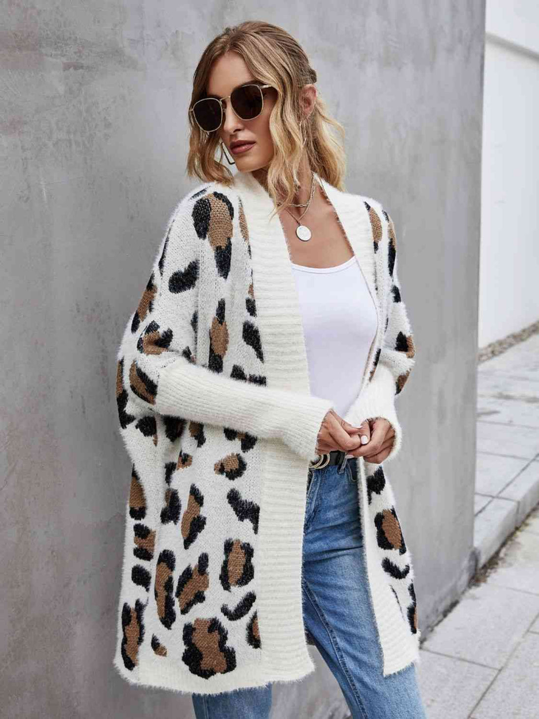 Pattern Fuzzy Cardigan Bazaarbey