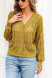 Openwork V-Neck Cardigan Bazaarbey