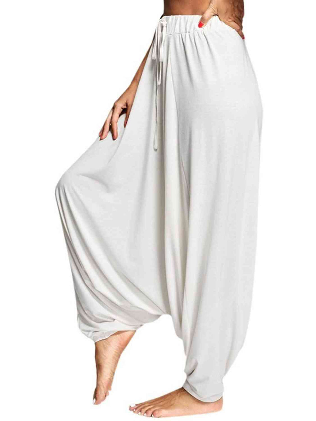 Tied Mid Waist Long Harem Pants Bazaarbey