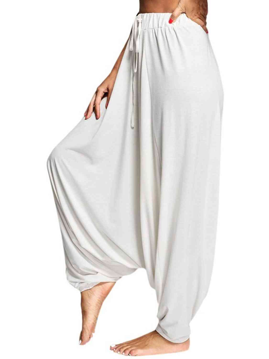 Tied Mid Waist Long Harem Pants Bazaarbey