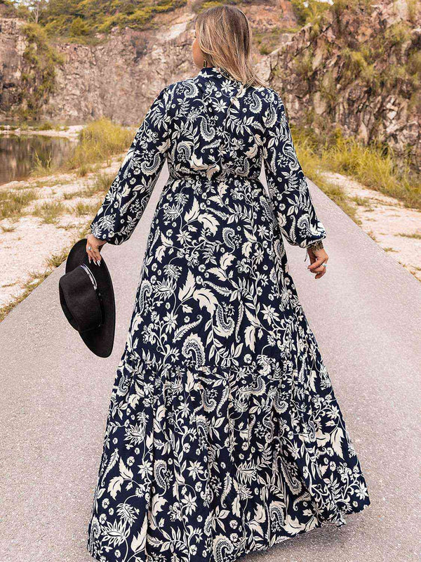 Plus Size Long Sleeve Maxi Dress -BazaarBey - www.shopbazaarbey.com