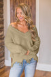 Frayed Hem Dropped Shoulder Sweater Bazaarbey