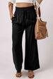 Drawstring Smocked Waist Wide Leg Pants Bazaarbey