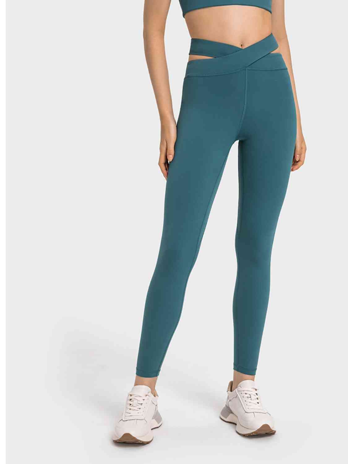 Crisscross Cutout Sports Leggings Bazaarbey