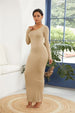 Round Neck Long Sleeve Maxi Wrap Dress -BazaarBey - www.shopbazaarbey.com