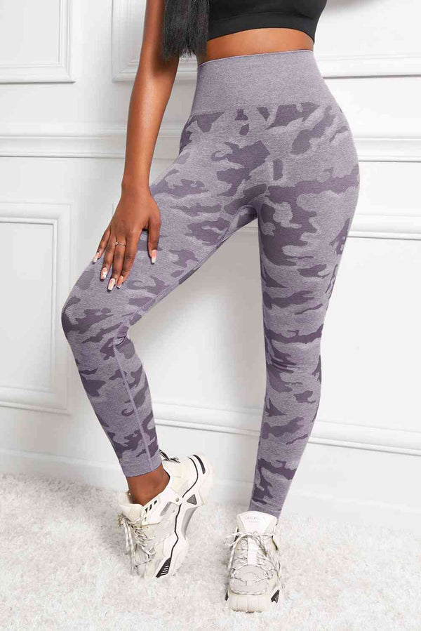 Camo Print Seamless High Waist Yoga Leggings Bazaarbey