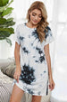 Tie-Dye Round Neck Tee Dress with Pockets -BazaarBey - www.shopbazaarbey.com