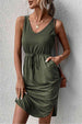V-Neck Curved Hem Sleeveless Dress -BazaarBey - www.shopbazaarbey.com