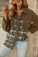 Plaid Collared Denim Jacket Bazaarbey