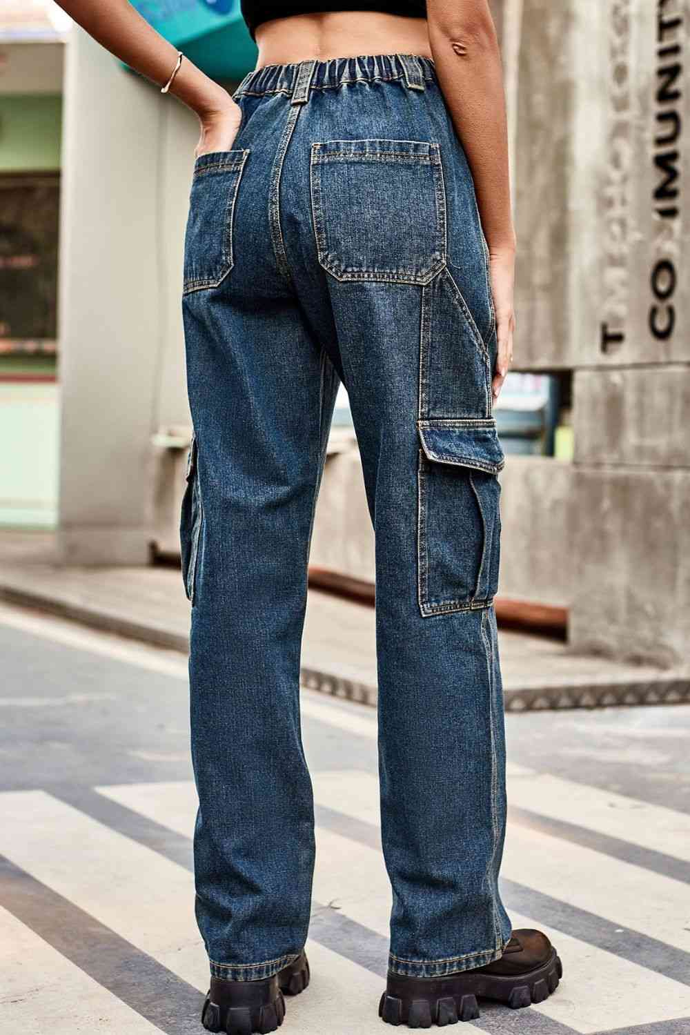 Loose Fit Long Pants with Pockets Trendsi