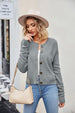 Button Down Exposed Seam Cardigan Trendsi