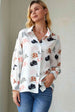 Hat Print Collared Neck Long Sleeve Shirt Bazaarbey