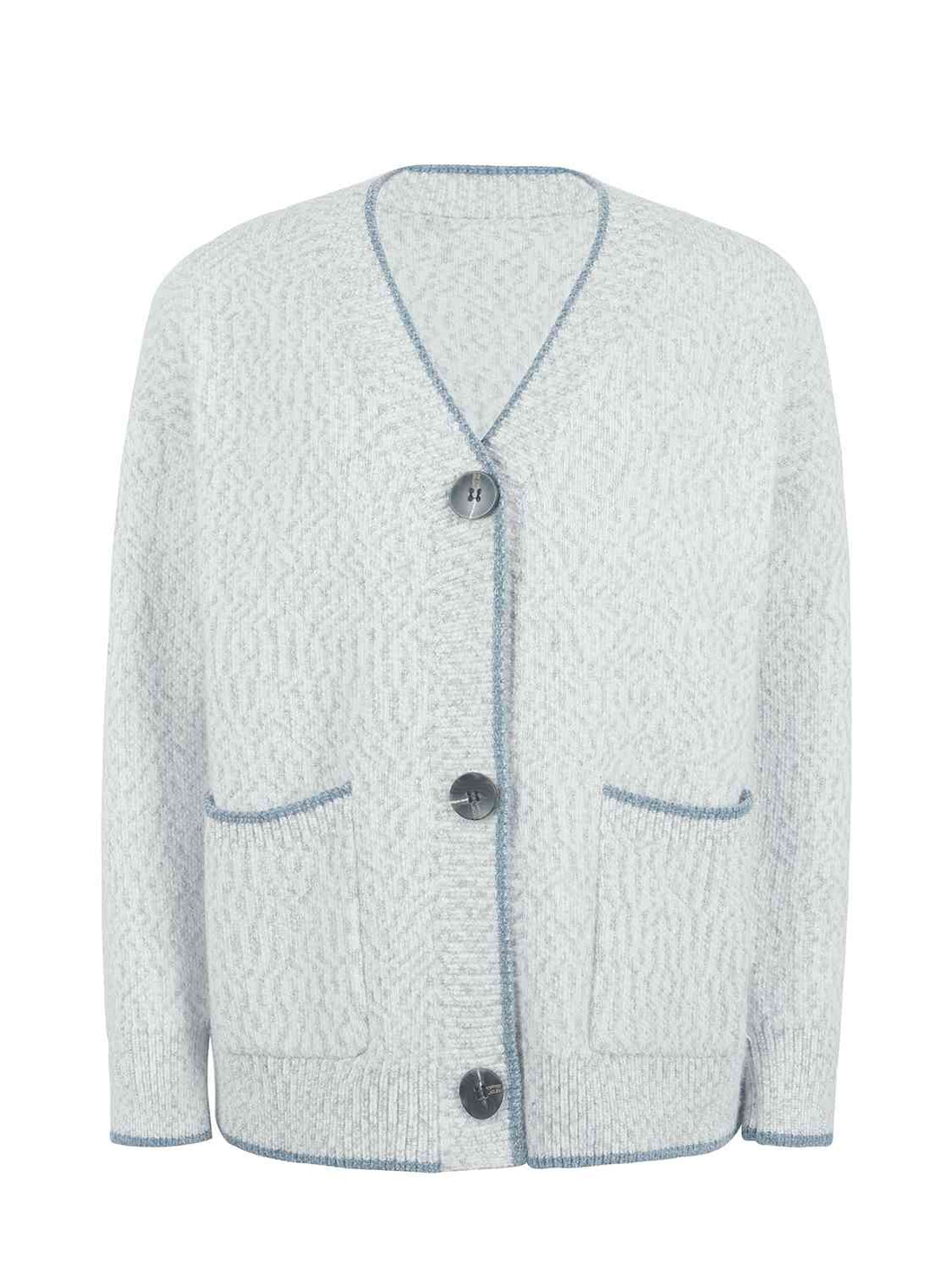 Button Down V-Neck Cardigan with Pockets Trendsi
