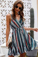 Striped  Neck Spaghetti Strap Dress -BazaarBey - www.shopbazaarbey.com