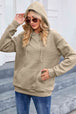 Dropped Shoulder Pocketed Hoodie Trendsi