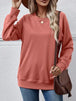 Round Neck Long Sleeve Sweatshirt Trendsi