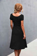 Scoop Neck Short Sleeve Dress -BazaarBey - www.shopbazaarbey.com