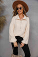BazaarBey Collared Neck Zip-Up Knit Top 