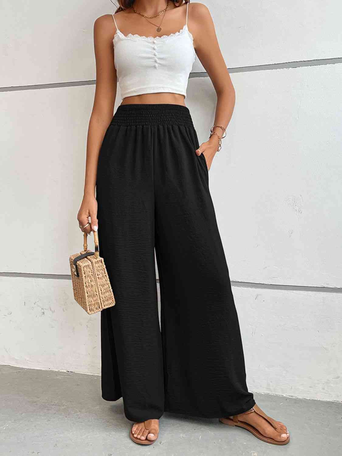 Wide Waistband Relax Fit Long Pants Bazaarbey