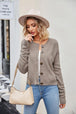 Button Down Exposed Seam Cardigan Trendsi