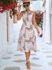 Printed Cowl Neck Sleeveless Dress -BazaarBey - www.shopbazaarbey.com