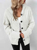 Button Up Drawstring Long Sleeve Hooded Cardigan Bazaarbey