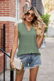  Lace Trim Eyelash V-Neck Tank Bazaarbey