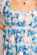  Floral Square Neck Puff Sleeve Dress -BazaarBey - www.shopbazaarbey.com