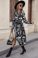 Printed Tie Front Collared Neck Slit Shirt Dress -BazaarBey - www.shopbazaarbey.com
