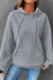 Dropped Shoulder Pocketed Hoodie Trendsi