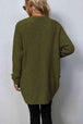 Rib-Knit  Pocketed Cardigan Trendsi