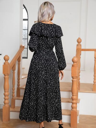  Tie Front Long Sleeve Slit Dress -BazaarBey - www.shopbazaarbey.com